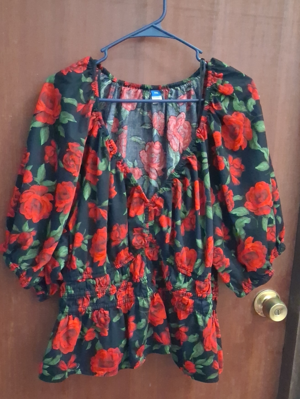 Old Navy Puff-sleeve Smocked Peplum Top